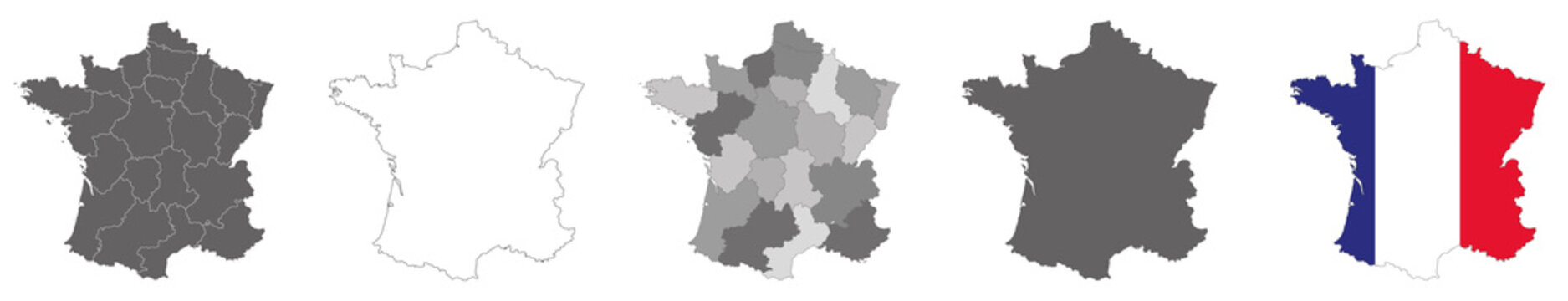 Fototapete - vector map flag of France isolated on white background	

