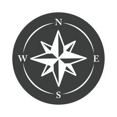 Sticker - compass rose navigational aids cartography equipment silhouette design icon