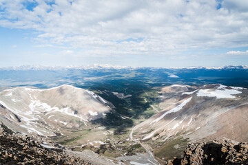 Wall Mural - Landscape views of Colorado mountains from the summit of a peak. 