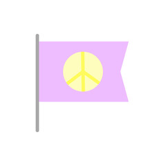 Poster - Flag, peace icon. Simple color vector elements of flower children icons for ui and ux, website or mobile application