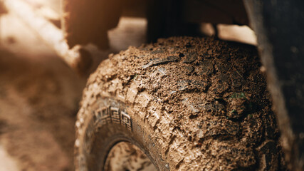 Wall Mural - Muddy off-road opto-cars Mud tires