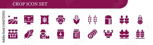 Fotografía Modern Simple Set of crop Vector filled Icons