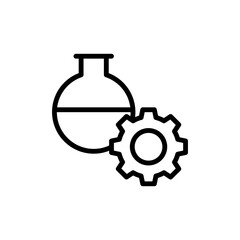 Aufkleber - Flask, gear icon. Simple color vector elements of stinks icons for ui and ux, website or mobile application