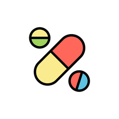 Aufkleber - Pills, chemistry icon. Simple color with outline vector elements of stinks icons for ui and ux, website or mobile application
