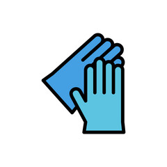 Poster - Glove, chemistry icon. Simple color with outline vector elements of stinks icons for ui and ux, website or mobile application
