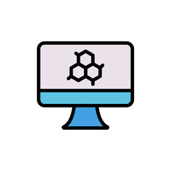 Poster - Monitor, molecule icon. Simple color with outline vector elements of stinks icons for ui and ux, website or mobile application