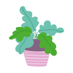 Sticker - potted plant decoration leaves isolated design icon white background