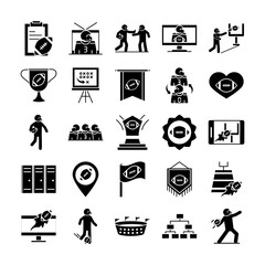 Wall Mural - american football game sport professional and recreational icons set silhouette design icon