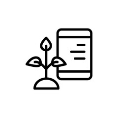 Poster - Application, smartphone, plant icon. Simple line, outline vector elements of automated farming icons for ui and ux, website or mobile application