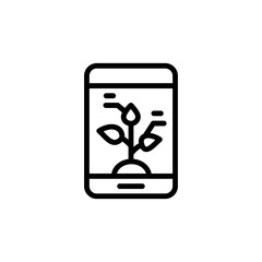 Poster - Mobile, plants, control icon. Simple line, outline vector elements of automated farming icons for ui and ux, website or mobile application