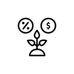 Poster - Productivity, per cent, dollar icon. Simple line, outline vector elements of automated farming icons for ui and ux, website or mobile application