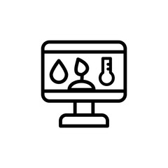 Poster - Desktop, information, plants icon. Simple line, outline vector elements of automated farming icons for ui and ux, website or mobile application