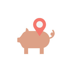 Poster - Pig, Gps, placeholder icon. Simple color vector elements of automated farming icons for ui and ux, website or mobile application