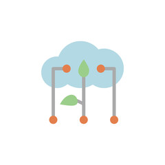 Poster - Cloud, database, farm icon. Simple color vector elements of automated farming icons for ui and ux, website or mobile application