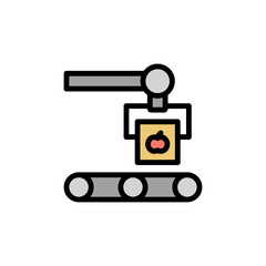 Poster - robotics, production, tomato icon. simple color with outline vector elements of automated farming ic