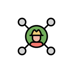 Poster - Online farming, farmer icon. Simple color with outline vector elements of automated farming icons for ui and ux, website or mobile application