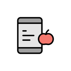 Poster - Smartphone, online, tomato icon. Simple color with outline vector elements of automated farming icons for ui and ux, website or mobile application
