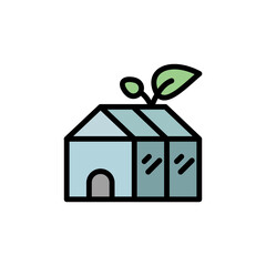 Poster - Glass farm, grass icon. Simple color with outline vector elements of automated farming icons for ui and ux, website or mobile application