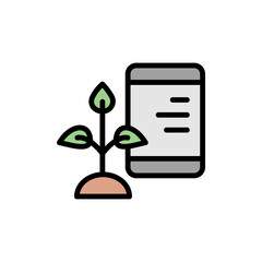 Poster - Application, smartphone, plant icon. Simple color with outline vector elements of automated farming icons for ui and ux, website or mobile application