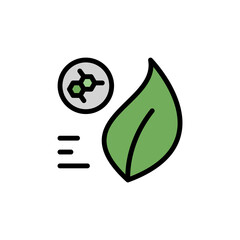 Poster - graph, molecule, leaf icon. simple color with outline vector elements of automated farming icons for