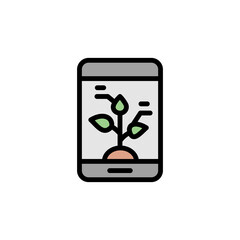 Poster - Mobile, plants, control icon. Simple color with outline vector elements of automated farming icons for ui and ux, website or mobile application