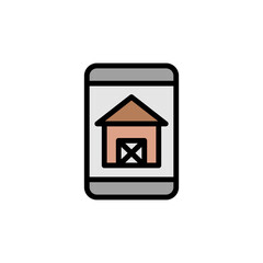 Poster - Mobile, farm, control icon. Simple color with outline vector elements of automated farming icons for ui and ux, website or mobile application