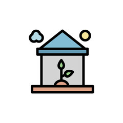 Poster - Farm, greenhouse icon. Simple color with outline vector elements of automated farming icons for ui and ux, website or mobile application