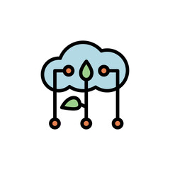 Poster - Cloud, database, farm icon. Simple color with outline vector elements of automated farming icons for ui and ux, website or mobile application
