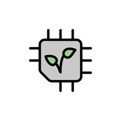 Poster - Chip, smart farming icon. Simple color with outline vector elements of automated farming icons for ui and ux, website or mobile application