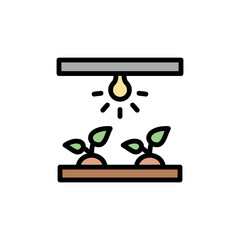 Poster - Smart lighting, bulb, farm icon. Simple color with outline vector elements of automated farming icons for ui and ux, website or mobile application