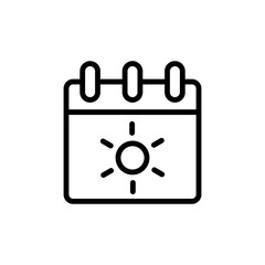 Poster - Calendar, sunny icon. Simple line, outline vector elements of vacation icons for ui and ux, website or mobile application