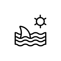Poster - sea, shark, wave, sun icon. simple line, outline vector elements of vacation icons for ui and ux, we