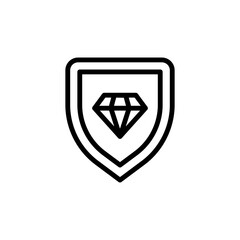 Poster - Diamond, shield icon. Simple line, outline vector elements of video game icons for ui and ux, website or mobile application