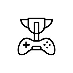 Poster - Trophy icon. Simple line, outline vector elements of video game icons for ui and ux, website or mobile application