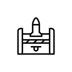 Poster - Ammo icon. Simple line, outline vector elements of video game icons for ui and ux, website or mobile application