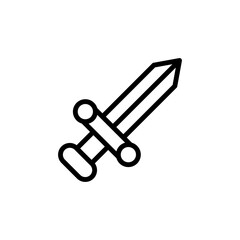 Poster - Sword icon. Simple line, outline vector elements of video game icons for ui and ux, website or mobile application