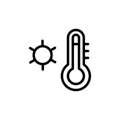Poster - temperature, hot, sun icon. simple line, outline vector elements of vacation icons for ui and ux, we