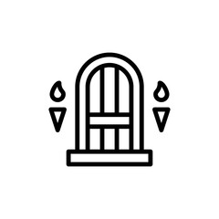 Poster - dungeon icon. simple line, outline vector elements of video game icons for ui and ux, website or mob