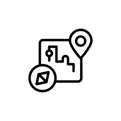 Poster - Game map icon. Simple line, outline vector elements of video game icons for ui and ux, website or mobile application