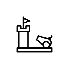 Poster - Cannon icon. Simple line, outline vector elements of video game icons for ui and ux, website or mobile application