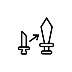 Poster - Upgrade, sword icon. Simple line, outline vector elements of video game icons for ui and ux, website or mobile application