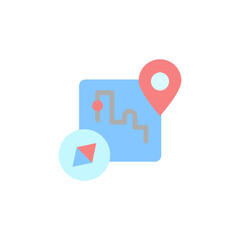 Poster - Game map icon. Simple color vector elements of video game icons for ui and ux, website or mobile application