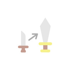 Aufkleber - Upgrade, sword icon. Simple color vector elements of video game icons for ui and ux, website or mobile application