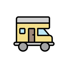 Poster - Caravan, car, travel icon. Simple color with outline vector elements of vacation icons for ui and ux, website or mobile application on white background