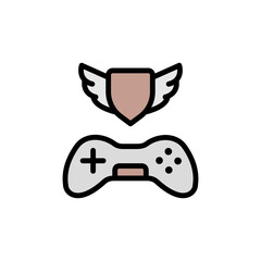 Aufkleber - Game controller icon. Simple color with outline vector elements of video game icons for ui and ux, website or mobile application