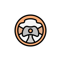 Aufkleber - Steering wheel icon. Simple color with outline vector elements of video game icons for ui and ux, website or mobile application