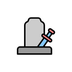 Aufkleber - Game over, grave icon. Simple color with outline vector elements of video game icons for ui and ux, website or mobile application