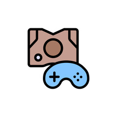 Aufkleber - Game console icon. Simple color with outline vector elements of video game icons for ui and ux, website or mobile application