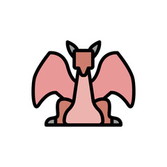 Aufkleber - Final boss, dragon icon. Simple color with outline vector elements of video game icons for ui and ux, website or mobile application
