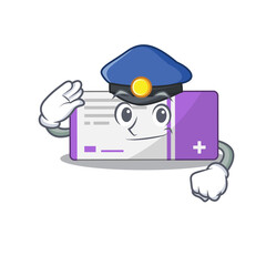 Sticker - A handsome Police officer cartoon picture of medicine box with a blue hat